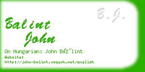 balint john business card